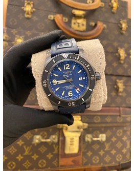 (LIKE NEW) 2023 BREITLING SUPEROCEAN AUTOMATIC 46 BLACKSTEEL REF M17368 BLUE DIAL 46MM AUTOMATIC WATCH -FULL SET-