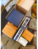 (LIKE NEW) 2020 LOUIS VUITTON TAMBOUR REGATTA CHRONOGRAPH REF Q1A61 BLUE DIAL 43MM AUTOMATIC WATCH -FULL SET-
