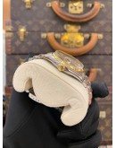 ROLEX DATEJUST 36 HALF 18K 750 YELLOW GOLD JUBILEE REF 16013 GOLD CHAMPAGNE LINEN DIAL 36MM AUTOMATIC WATCH