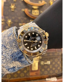 (LIKE NEW) 2024 ROLEX SEA-DWELLER HALF 18K 750 YELLOW GOLD REF 126603 BLACK DIAL 43MM AUTOMATIC WATCH -FULL SET-