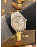 ROLEX DATEJUST 36 DIAMOND BEZEL JUBILEE REF 1601 SILVER TRITIUM DIAL 36MM AUTOMATIC WATCH