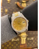 ROLEX DATEJUST 36 HALF 18K 750 YELLOW GOLD DIAMOND JUBILEE REF 16233 GOLD CHAMPAGNE DIAMOND DIAL 36MM AUTOMATIC WATCH