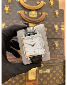(LIKE NEW) 2018 LOUIS ERARD LA CARRÉE UNISEX REF 69500AA52 WHITE DIAMOND DIAL 35MM AUTOMATIC WATCH -FULL SET-