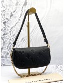 (LIKE NEW) LOUIS VUITTON IVY WALLET ON CHAIN IN BLACK MONOGRAM EMPREINTE LEATHER -FULL SET-