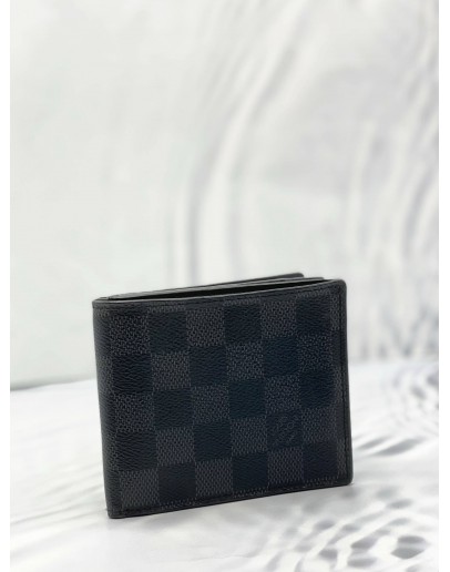 LOUIS VUITTON MULTIPLE WALLET IN BLACK DAMIER GRAPHITE CANVAS 