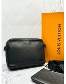 (LIKE NEW) MICROCHIP LOUIS VUITTON TRIO MESSENGER BAG IN BLACK MONOGRAM SHADOW CALFSKIN LEATHER -FULL SET-