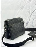 (LIKE NEW) LOUIS VUITTON TRIO MESSENGER BAG IN BLACK MONOGRAM ECLIPSE CANVAS WITH CALFSKIN LEATHER