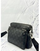 (LIKE NEW) LOUIS VUITTON TRIO MESSENGER BAG IN BLACK MONOGRAM ECLIPSE CANVAS WITH CALFSKIN LEATHER