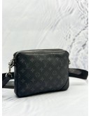 (LIKE NEW) LOUIS VUITTON TRIO MESSENGER BAG IN BLACK MONOGRAM ECLIPSE CANVAS WITH CALFSKIN LEATHER