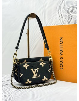 (LIKE NEW) LOUIS VUITTON MULTI POCHETTE ACCESSOIRES IN BICOLOR MONOGRAM EMPREINTE LEATHER