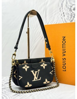 (LIKE NEW) LOUIS VUITTON MULTI POCHETTE ACCESSOIRES IN BICOLOR MONOGRAM EMPREINTE LEATHER