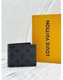 (UNUSED) LOUIS VUITTON SLENDER WALLET IN GREY MONOGRAM ECLIPSE CANVAS WITH BLACK GRAINED CALFSKIN LEATHER