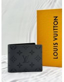 (UNUSED) LOUIS VUITTON SLENDER WALLET IN GREY MONOGRAM ECLIPSE CANVAS WITH BLACK GRAINED CALFSKIN LEATHER
