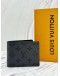 (UNUSED) LOUIS VUITTON SLENDER WALLET IN GREY MONOGRAM ECLIPSE CANVAS WITH BLACK GRAINED CALFSKIN LEATHER