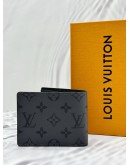 (UNUSED) LOUIS VUITTON SLENDER WALLET IN GREY MONOGRAM ECLIPSE CANVAS WITH BLACK GRAINED CALFSKIN LEATHER