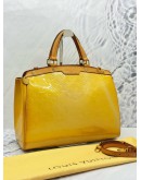LOUIS VUITTON BREA GM TOTE TOP HANDLE AND SHOULDER BAG IN YELLOW MONOGRAM VERNIS LEATHER