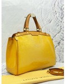 LOUIS VUITTON BREA GM TOTE TOP HANDLE AND SHOULDER BAG IN YELLOW MONOGRAM VERNIS LEATHER