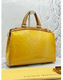 LOUIS VUITTON BREA GM TOTE TOP HANDLE AND SHOULDER BAG IN YELLOW MONOGRAM VERNIS LEATHER