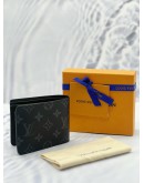 (LIKE NEW) MICROCHIP LOUIS VUITTON MULTIPLE WALLET IN BLACK MONOGRAM ECLIPSE CANVAS WITH COWHIDE LEATHER -FULL SET- 