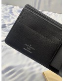 (LIKE NEW) MICROCHIP LOUIS VUITTON MULTIPLE WALLET IN BLACK MONOGRAM ECLIPSE CANVAS WITH COWHIDE LEATHER -FULL SET- 