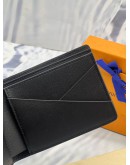 (LIKE NEW) MICROCHIP LOUIS VUITTON MULTIPLE WALLET IN BLACK MONOGRAM ECLIPSE CANVAS WITH COWHIDE LEATHER -FULL SET- 