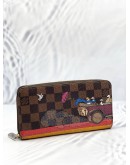 LOUIS VUITTON CHRISTMAS ANIMATION COLLECTION ZIPPY WALLET IN BROWN DAMIER EBENE CANVAS