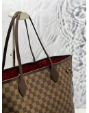 LOUIS VUITTON NEVERFULL GM SHOULDER BAG IN BROWN DAMIER EBENE CANVAS WITH CALFSKIN LEATHER