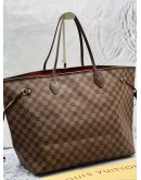 LOUIS VUITTON NEVERFULL GM SHOULDER BAG IN BROWN DAMIER EBENE CANVAS WITH CALFSKIN LEATHER