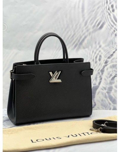 (LIKE NEW) LOUIS VUITTON TWIST TOTE BAG IN BLACK EPI LEATHER
