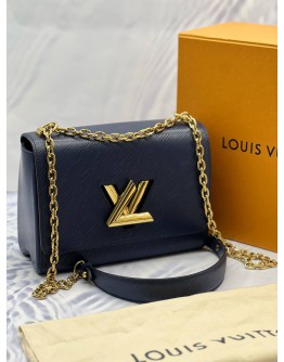 LOUIS VUITTON TWIST MM SHOULDER BAG IN DARK BLUE EPI LEATHER -FULL SET- 