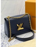 LOUIS VUITTON TWIST MM SHOULDER BAG IN DARK BLUE EPI LEATHER -FULL SET- 