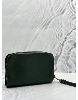 LOUIS VUITTON BAIKAL CLUTCH IN DARK GREEN TAIGA LEATHER 