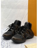 (LIKE NEW) LOUIS VUITTON LV ARCHLIGHT SNEAKERS SIZE 39 IN BROWN MONOGRAM CANVAS WITH BLACK TECHNICAL TEXTILE -FULL SET-
