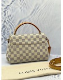 (LIKE NEW) LOUIS VUITTON CROISETTE TOP HANDLE AND CROSSBODY BAG IN WHITE DAMIER AZUR CANVAS