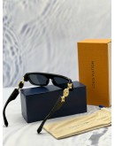 (LIKE NEW) LOUIS VUITTON MONOGRAM TRIBUTE SUNGLASSES IN BLACK WITH GOLD -FULL SET-