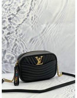 (LIKE NEW) LOUIS VUITTON NEW WAVE CAMERA CROSSBODY BAG IN BLACK CALFSKIN LEATHER