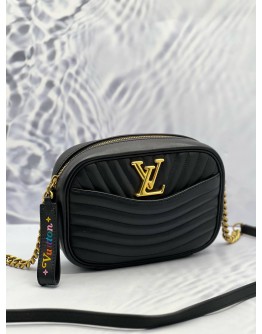 (LIKE NEW) LOUIS VUITTON NEW WAVE CAMERA CROSSBODY BAG IN BLACK CALFSKIN LEATHER
