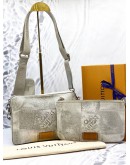 (LIKE NEW) LOUIS VUITTON TRIO MESSENGER BAG IN STONE GREY DAMIER SALT CANVAS -FULL SET-