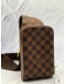 (LIKE NEW) LOUIS VUITTON GERONIMO CROSSBODY BAG IN BROWN DAMIER EBENE CANVAS 