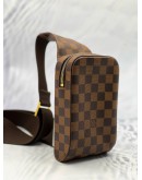 (LIKE NEW) LOUIS VUITTON GERONIMO CROSSBODY BAG IN BROWN DAMIER EBENE CANVAS 