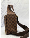 (LIKE NEW) LOUIS VUITTON GERONIMO CROSSBODY BAG IN BROWN DAMIER EBENE CANVAS 