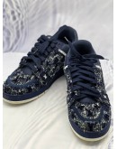 (LIKE NEW) LOUIS VUITTON TRAINER SNEAKERS SIZE 8 IN BLUE WITH WHITE MONOGRAM TUFFETAGE DENIM 