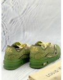 LOUIS VUITTON TYLER THE CREATOR X TRAINER LOW SNEAKERS SIZE 7.5 IN GREEN NUBUCK CALFSKIN LEATHER