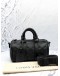 LOUIS VUITTON KEEPALL BANDOULIERE 25 BAG IN BLACK MONOGRAM TAURILLON LEATHER 