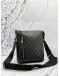 LOUIS VUITTON DISCOVERY MESSENGER BAG IN BLACK WITH GREY DAMIER INFINI LEATHER