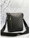 LOUIS VUITTON DISCOVERY MESSENGER BAG IN BLACK WITH GREY DAMIER INFINI LEATHER