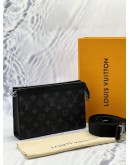 (LIKE NEW) LOUIS VUITTON GASTON WEARABLE WALLET IN BLACK MONOGRAM ECLIPSE CANVAS -FULL SET-