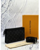 (LIKE NEW) LOUIS VUITTON GASTON WEARABLE WALLET IN BLACK MONOGRAM ECLIPSE CANVAS -FULL SET-