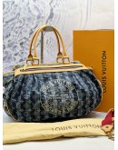 (LIKE NEW) LOUIS VUITTON LIMITED EDITION PORTE EPAULE RAYE BAG IN BLUE DENIM MONOGRAM -FULL SET- 