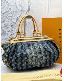 (LIKE NEW) LOUIS VUITTON LIMITED EDITION PORTE EPAULE RAYE BAG IN BLUE DENIM MONOGRAM -FULL SET- 